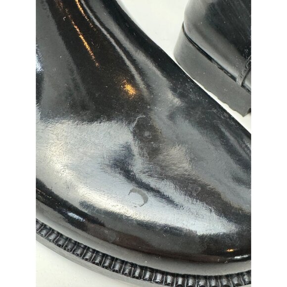 Michael Kors Boots Women 8 Black Gloss Rubber Logo Emblem Stockard Tall Rain - Picture 14 of 14